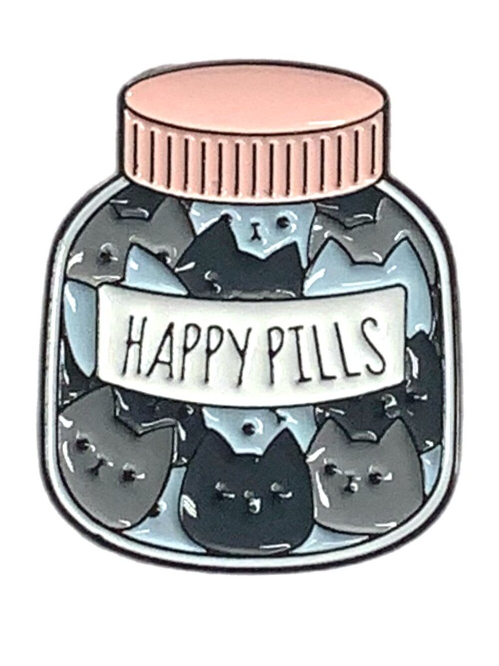 Happy Pills Cat Pill Bottle Enamel Pin